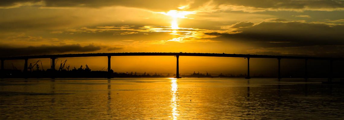 Dawn over the Coronado Bridge in San Diego