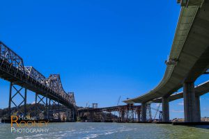 bay bridge construction next to old bay bridge