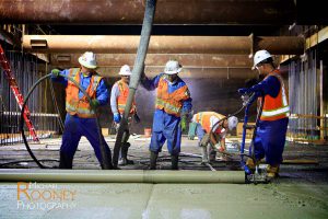 bart svbx berryessa extension to silicon valley trench concrete pour