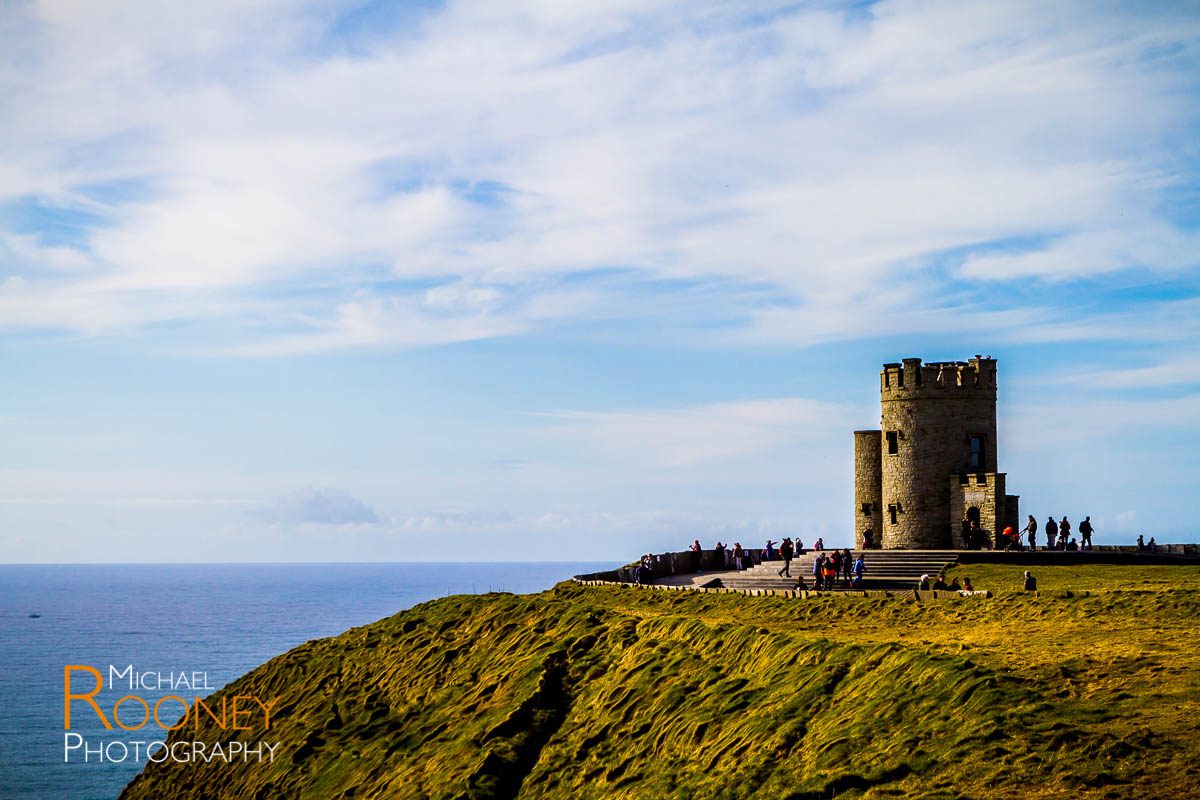 o'brien's tower cliffs of moher county clare ireland sunny