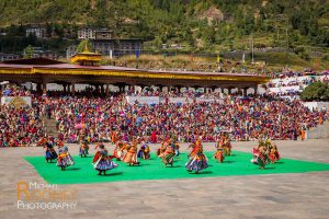 thimphu bhutan festival dancers traditional dance plaza party annual tradition buddhist